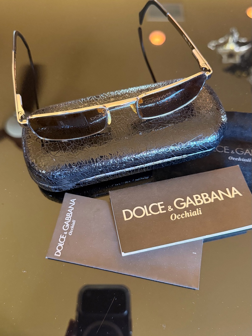 Dolce & Gabbana - Y2K Rectangular Sunglasses with Brown Lenses - Picture 10 of 12